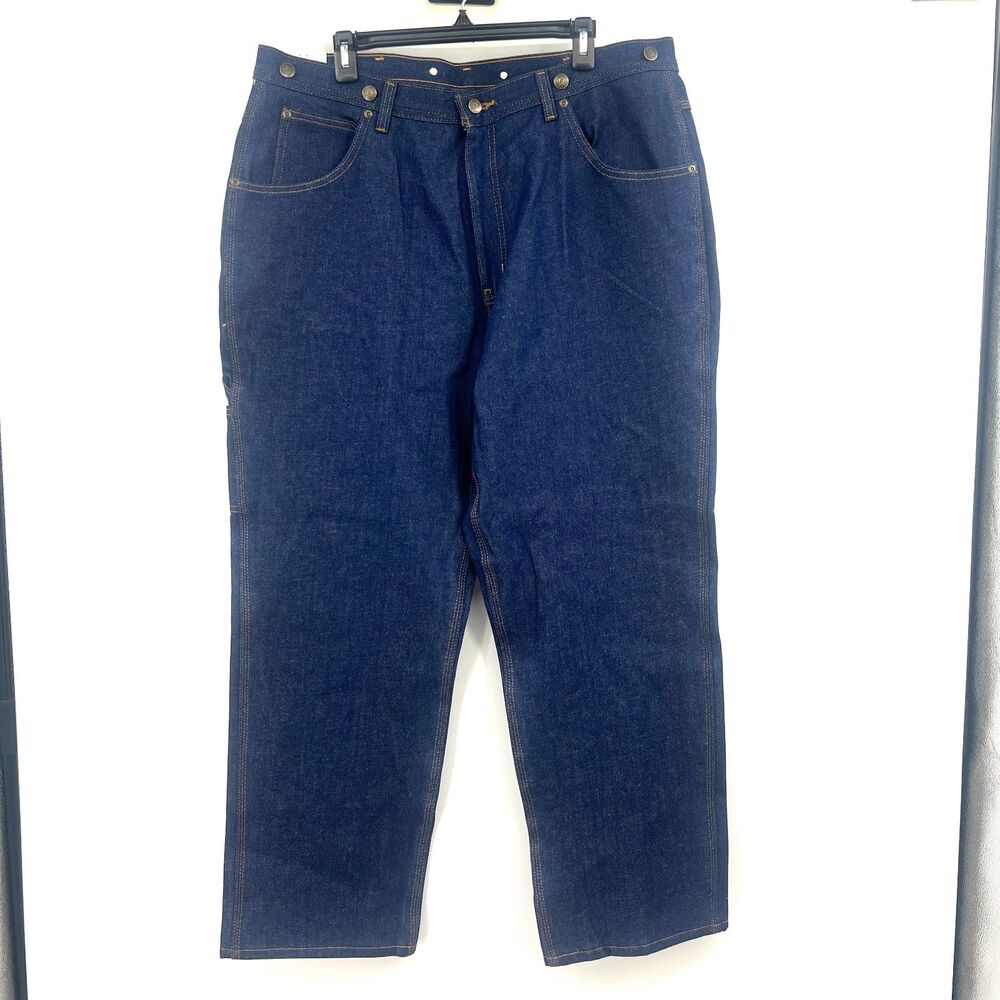 KEY Denim Logger Dungaree Jeans 40x30 NWT Suspender Button Utility Work Pants